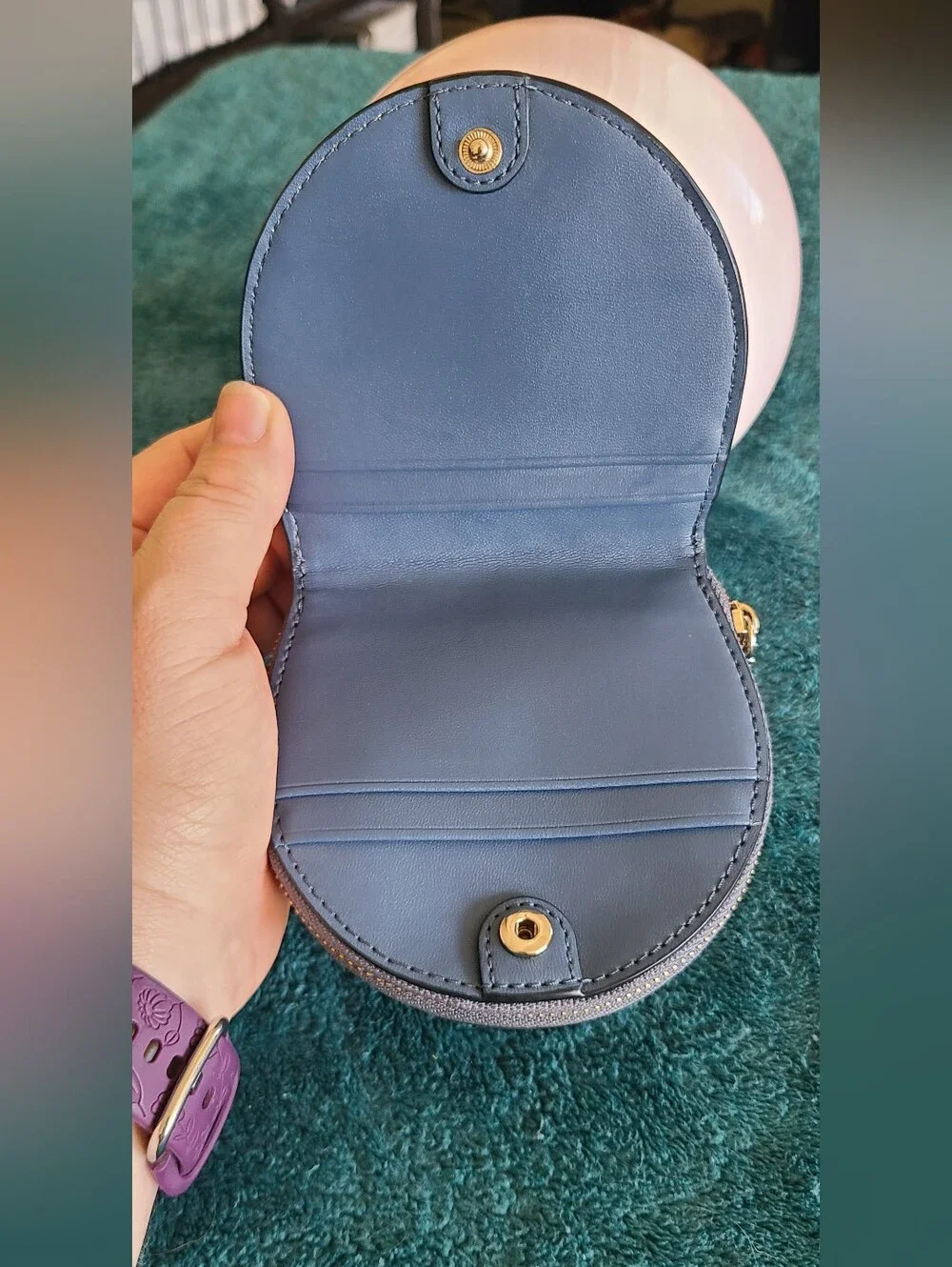 kate spade Blue Leather Wallet With Keychain